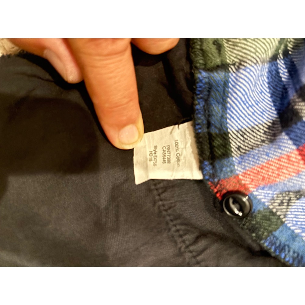 Madewell Ex-Boyfriend Plaid Flannel Shirt Blue Green Red Pockets E4756 XS - Picture 4 of 5